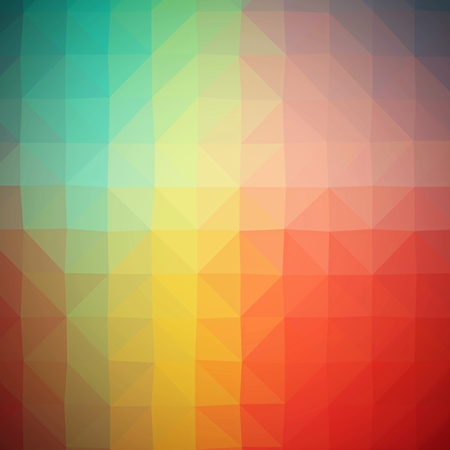Geometric tile mosaic with color triangles. Abstract polygonal pattern in vivid colors.の写真素材