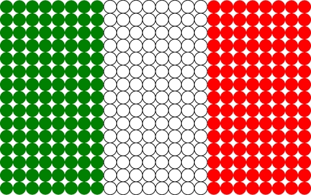 Abstract dotted Italian flag made from small dots.の写真素材