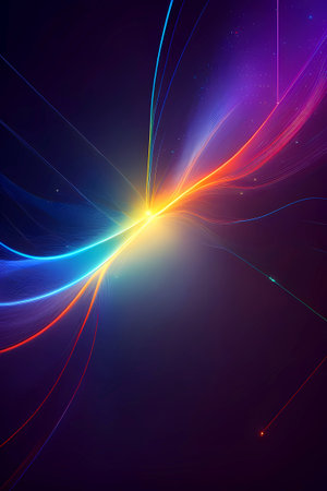 Abstract color visualization of neuron network, web template, web banner or web design and background. Generative Ai.の素材