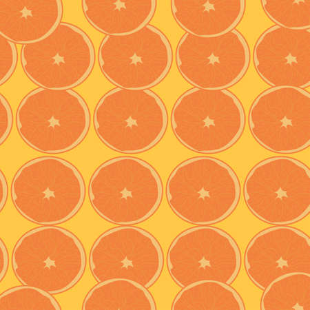 pattern with orange slices on a yellow background. cut orange. juicy fruits. harvest. tile pattern....