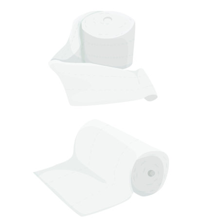 medical bandages isolated on white background. medical supplies. first aid kit. medical tourniquet. gauze. vector flat.のイラスト素材