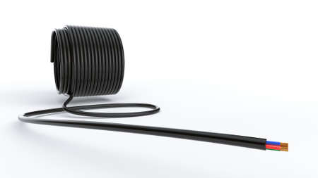 Fiber optical cable detail isolated on white background 3d illustration