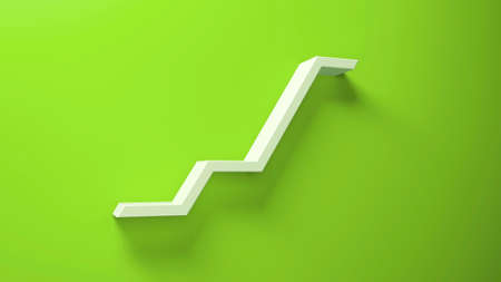 financial graph with uptrend line Business Graph With Rising Up Arrow. 3d Illustrationの写真素材