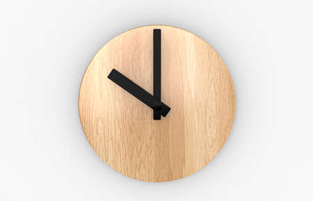 wooden Clock 10 o clock 3d illustration
