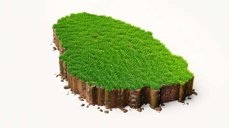 St Vincent map of Saint Vincent and the Grenadines 3d illustrationの写真素材