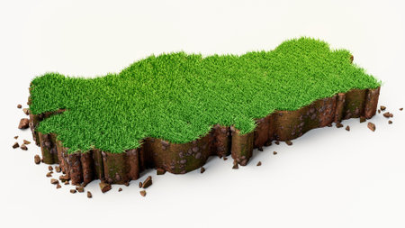 3D Map of Turkey 3d illustrationの写真素材