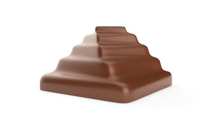 Chocolates isolated on white background pyramid steps 3d illustrationの写真素材