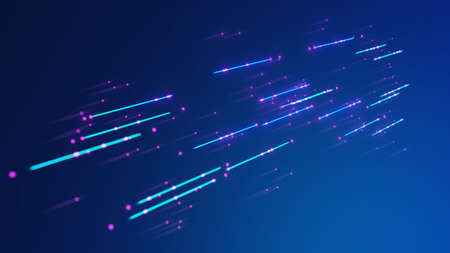 Fats Data transmission channel. Motion of digital data flow. Transferring of big data. 3D...