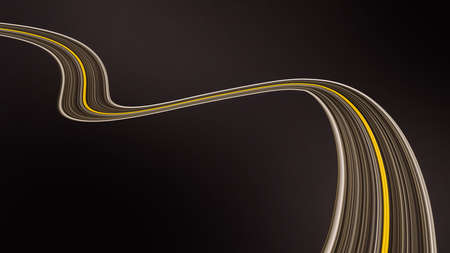 Speed motion Night Dark Background Neon yellow Colors Minimal 3d illustrationの写真素材