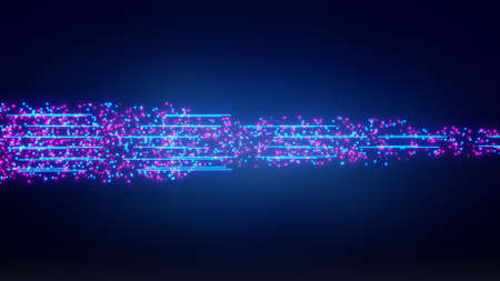 Bottleneck effect with limited flow through bottle neck concept. Traffic jam abstract 3d...