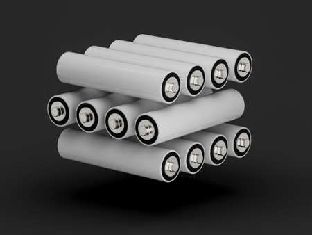 AAA Size battery isolated on Black background blank rechargeable battery aa or aaa size 3d...