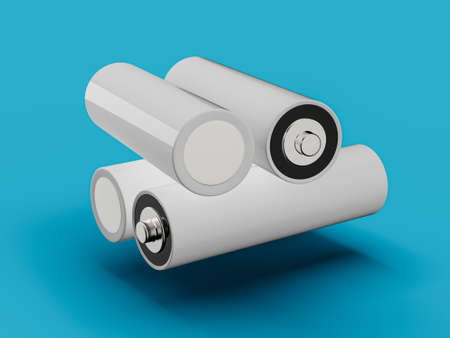 AA Size battery isolated on white background blank rechargeable battery aa or aaa size 3d...