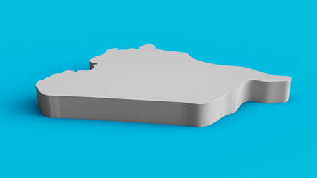 Syria 3D Topographic map Geography Cartography and topology Sea Blue surface 3D illustrationの写真素材