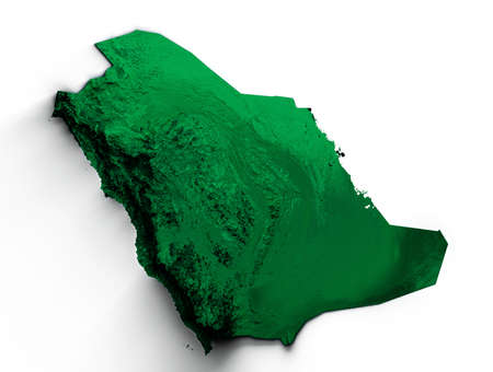 Saudi Arabia Topographic Map 3d realistic Saudi Arabia map 3d illustration