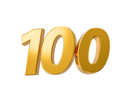 100% off on sale. Gold percent isolated on white background 100th Anniversary celebration 3D Golden...