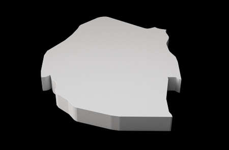 Eswatini 3D map on Black background 3D illustrationの写真素材