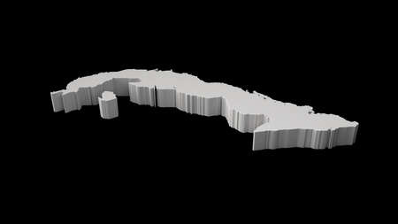 Cuba 3D map on black background 3D illustrationの写真素材