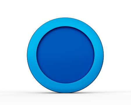 Blue button isolated on white Blue circle Empty label round sticker, price tags Abstract background...
