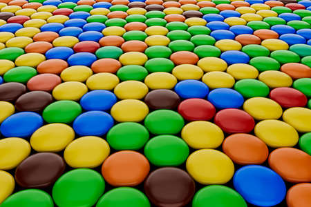 Colorful candy pattern Colorful chocolate candy for backgrounds 3d illustration