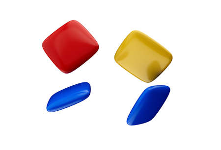 chewing gum of different colored gum square 3d illustration