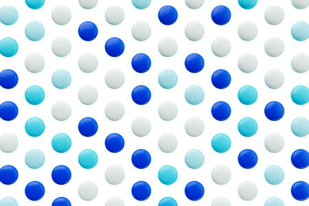 Seamless pattern of Chocolate candy coated in blue and white Background 3d illustrationの写真素材