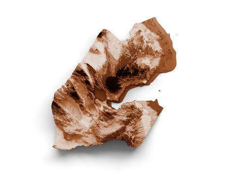 Map of Djibouti in old style, brown graphics in a retro style Vintage Style. High detailed 3d illustrationの写真素材