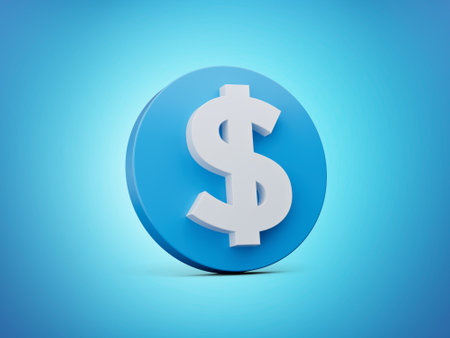 Dollar Symbol icon isolated on Blue background 3d illustration