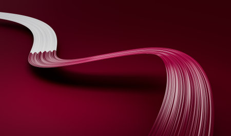 Waving ribbon making a path with Qatar Flag. independence day 3d illustrationの写真素材
