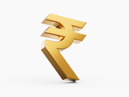 Rupee currency Golden Icon, Indian Rupee 3D illustrationの写真素材