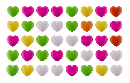 Heart jelly candy on a white background. Valentines Hearts Isolated 3d illustration