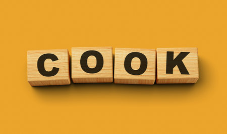 Wooden blocks Cookword concept isolated background 3d illustration