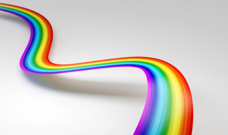 3d Flag Of Rainbow 3d Wavy Shiny Rainbow Ribbon Isolated On White Background 3d Illustrationの写真素材