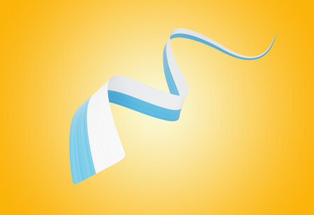 3d Flag Of San Marino 3d Wavy Shiny San Marino Ribbon Isolated On Yellow Background 3d Illustrationの写真素材