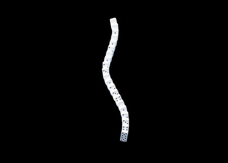 3d Curved Line Of White Domino Tiles Isolated On Black Background 3d Illustration