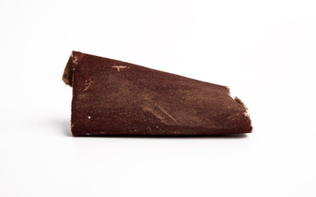 Old Brown Folded Sandpaper Scratching And Wood Finishing Concept Closeup Photo On White Backgroundの写真素材