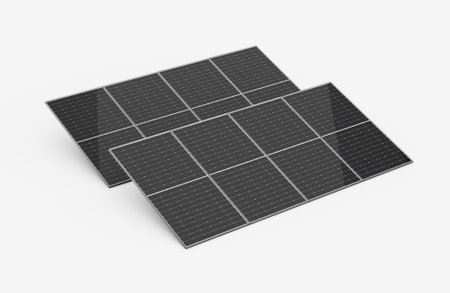 3d Two Photovoltaic Solar Panels Isolated On White Background 3d Illustration