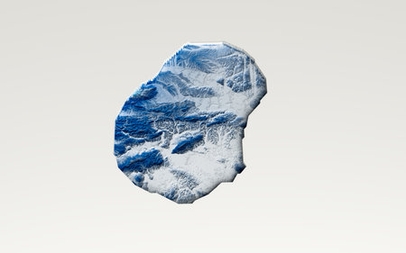 3d Deep Blue Water Nauru Map Shaded Relief Texture Map On White Background 3d Illustrationの写真素材