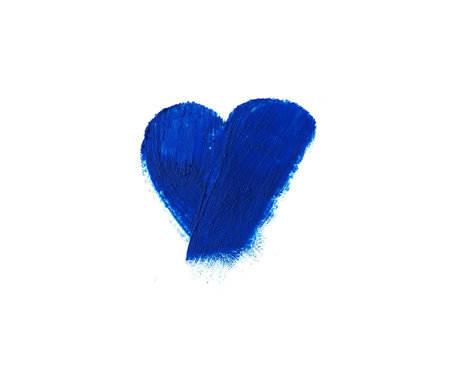 Brush Stroke Of Heart Shaped Oceanic Blue Mascara For Striking Lashes With Everlasting Love Conceptの写真素材