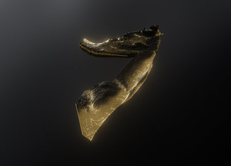 Golden Metallic Texture Map Gold Reserves And Gold Mining Concept 3D Illustrationの写真素材