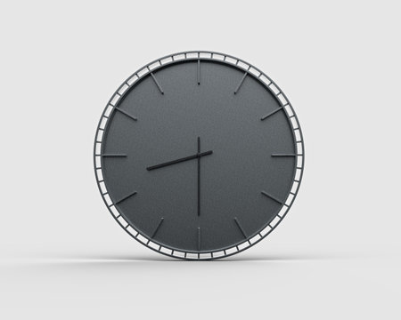 A Modern Dark Gray Wall Clock Eight Thirty 8:30 Minimalist For Modern Interiors 3D Illustration