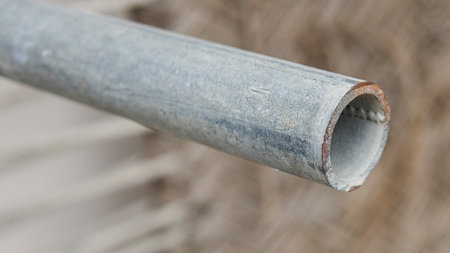 Rusty Metallic Pipe Close-Up