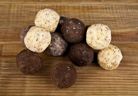 truffles on wooden background