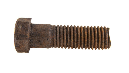 rusty bolt isolated on white backgroundの写真素材