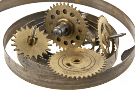 old gear isolated on white background