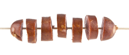 sausages isolated on white backgroundの写真素材