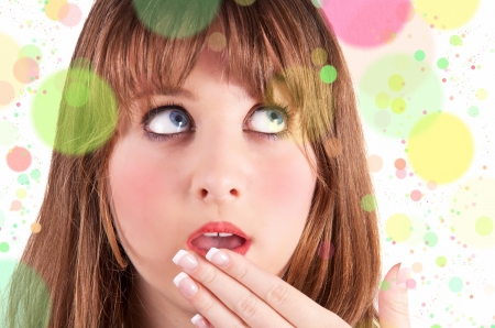 Teen girl with bubbles の写真素材