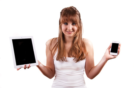 Tablet or smartphone の写真素材