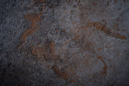 The black texture of the concrete wall is a rough shape. The old stone floor grungeの写真素材