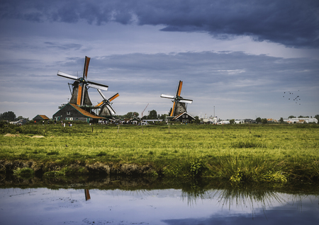 Zaanse schans in Hollandの写真素材