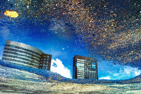 Amsterdam city reflectedの写真素材